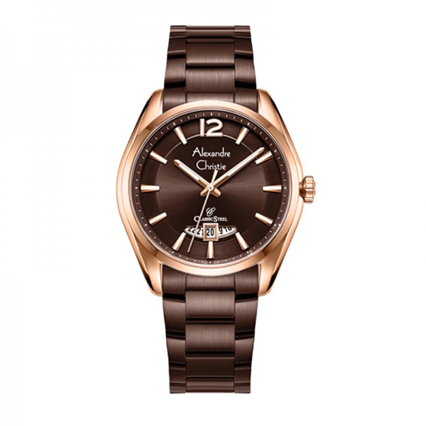 Alexandre Christie AC 8679 Rosegold Brown Man MDBROBO
